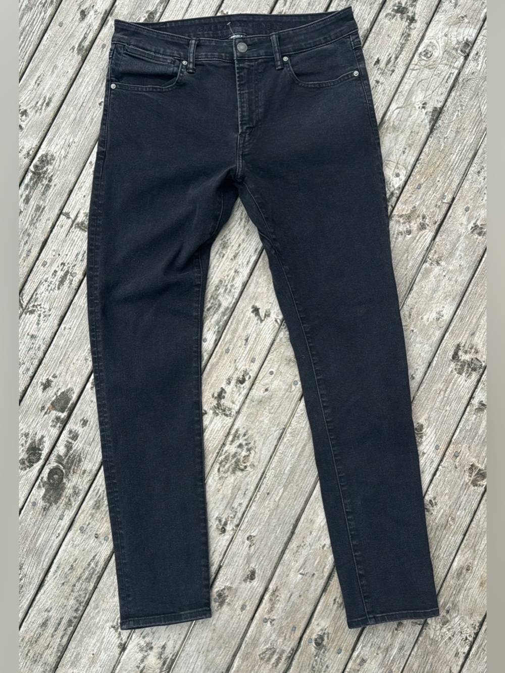 Men's American Eagle Black Slim Jeans - Clean Minimal Design